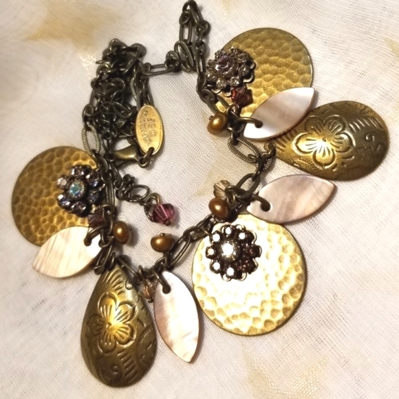 Liz PALACIOS Spectacular Borealis Pink Orange Necklace - Picture 4 of 8